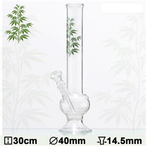 BONG CRISTAL HOJAS CANNABIS VERDE 30 cm