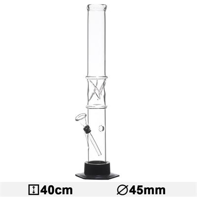 BONG CRISTAL LISO BASE NEGRA 40 cm