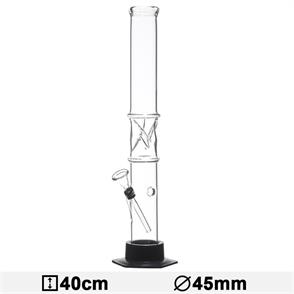 BONG CRISTAL LISO BASE NEGRA 40 cm