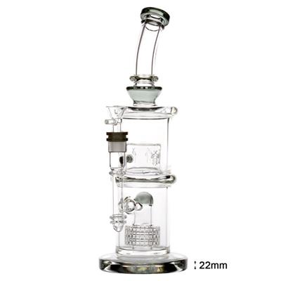 BONG CRISTAL DOBLE TORRE BLACK 33 cm