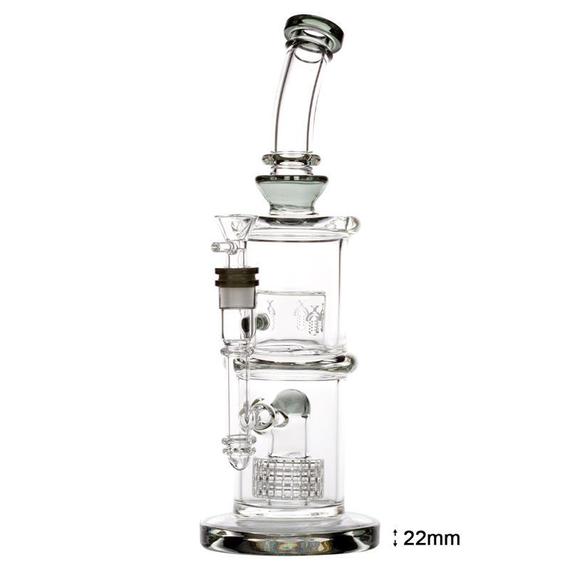BONG CRISTAL DOBLE TORRE BLACK 33 cm