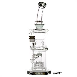 BONG CRISTAL DOBLE TORRE BLACK 33 cm